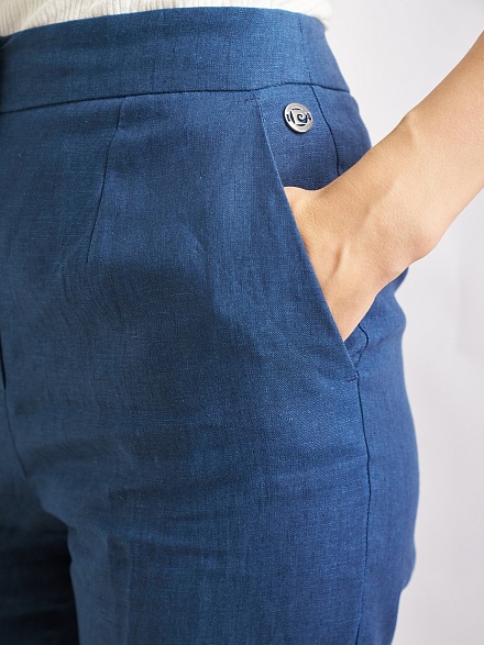 Брюки классические льняные зауженные - 