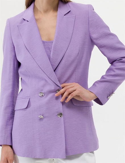 Пиджак двубортный из жатой ткани - G022SZ0020KRAF-C Пиджак жен. (VR149, 38)