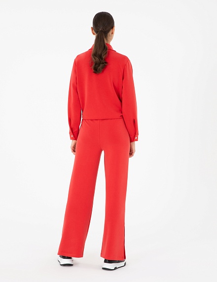 Брюки спортивные с разрезами на кнопках прямые - 