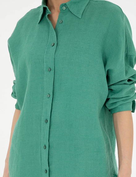 Рубашка из смеси льна и хлопка оверсайз - G022SZ0040KETO Сорочка жен. (VR054, 38)