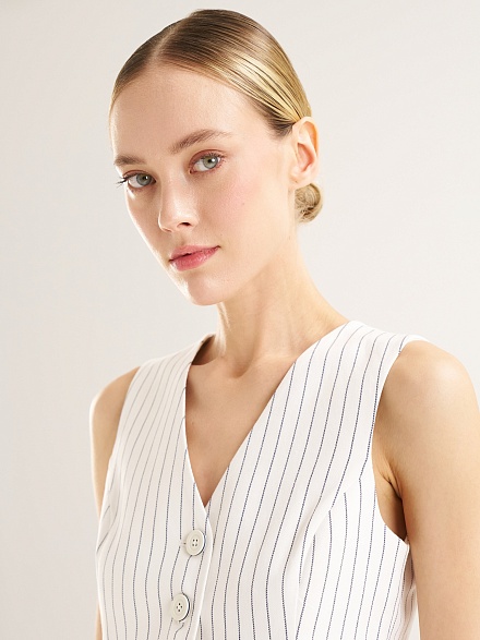 Жилет в полоску с добавлением льна - G022SZ0100ROPELA_Y Жилет жен. (VR019, 36)