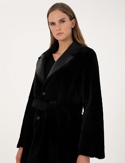 Дубленка двухсторонняя из овчины с поясом - G022SZ0350D_LIVIA_R Куртка кож. жен. (VR046, 36)