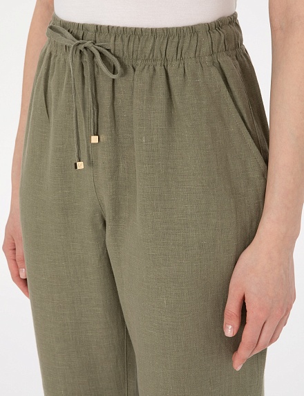 Брюки льняные на кулиске укороченные - G022SZ0780KETO_P Брюки жен. (VR027, 34)