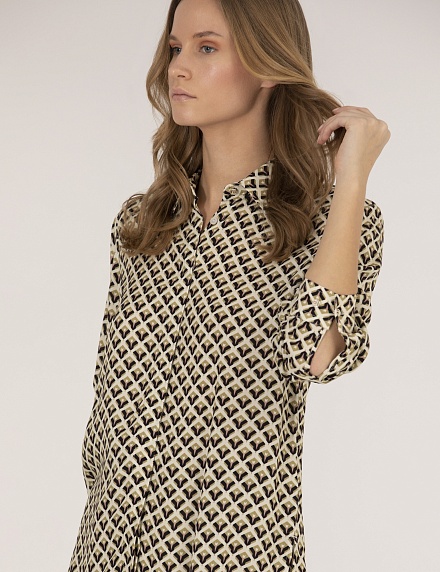 Рубашка из вискозы с принтом свободная - G022SZ0040CEDRUS-G23Y Сорочка жен. (VR046, 36)