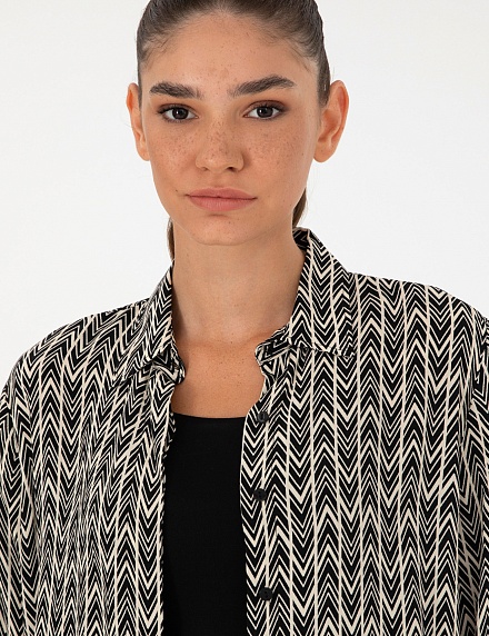 Рубашка с узором прямого кроя - G022SZ0040LONDI_G Сорочка жен. (VR046, 40)