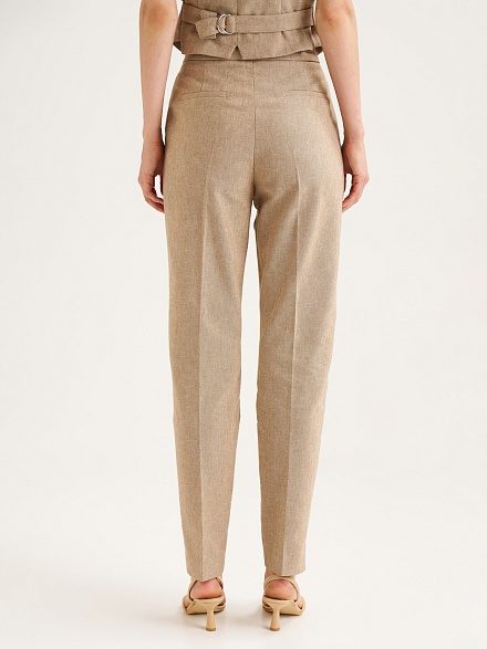 Брюки с добавлением льна зауженные - G022SZ0030P_GRATA_R Брюки жен. (VR015, 34)