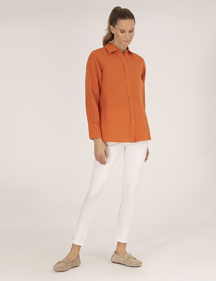 Рубашка из смеси льна и хлопка оверсайз - G022SZ0040KETO Сорочка жен. (VR222, 36)