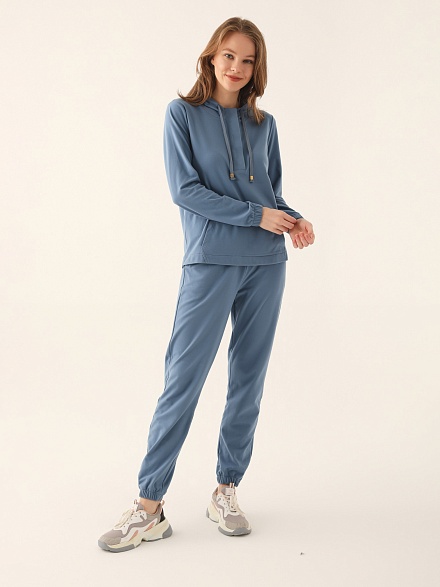 Домашний костюм со штанами и кофтой с капюшоном - G022SZ0HFTKMPC8747_S Костюм дом. жен. Бельевое изделие (VR028, M)