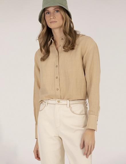 Рубашка из смеси льна и хлопка оверсайз - G022SZ0040KETO Сорочка жен. (VR011, 40)