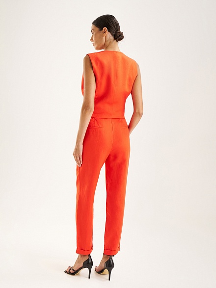 Брюки льняные прямые - 