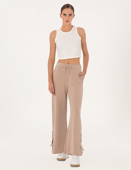 Брюки спортивные со шнуровкой прямые - 