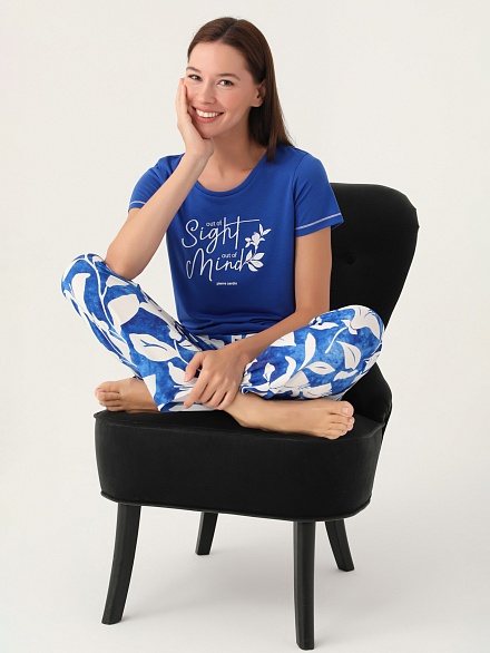 Пижама со штанами и футболкой - G022SZ0HFP028833_IY24 Костюм дом. жен. Бельевое изделие (VR045, S)