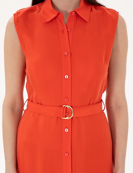 Платье-рубашка миди без рукавов - G022SZ0320DUDE Платье жен. (VR030, 36)