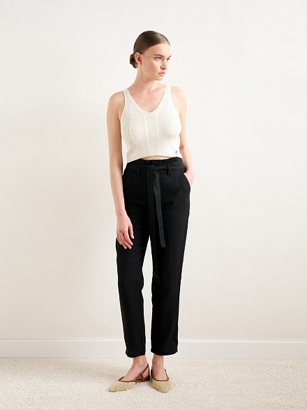 Топ вязаный с узором косы - G022SZ0TK0OZIN Кофта жен. (VR013, M)