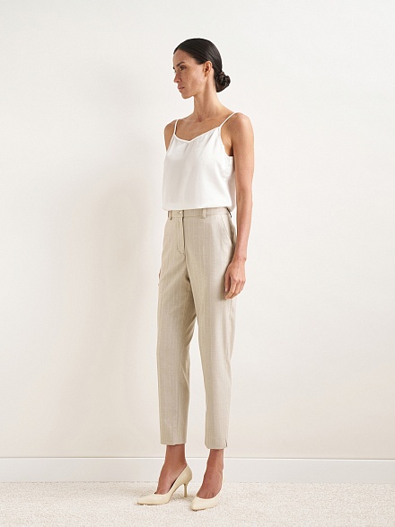 Брюки в полоску зауженные - 