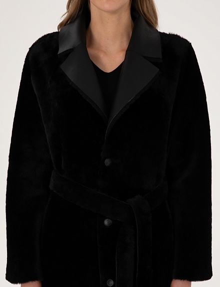 Дубленка двухсторонняя из овчины с поясом - G022SZ0350D_LIVIA_R Куртка кож. жен. (VR046, 36)