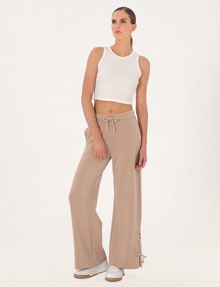 Брюки спортивные со шнуровкой прямые - 