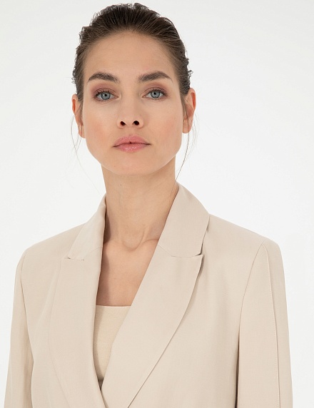 Пиджак двубортный с добавлением льна - G022SZ0020CLAY_C Пиджак жен. (VR085, 36)