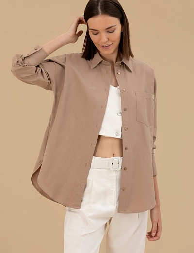 Рубашка с нагрудным карманом свободная - G022SZ0040NENAB Сорочка жен. (VR015, 42)