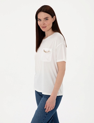 Футболка с декоративным элементом - G022SZ0110ALLI Футболка жен. (VR013, XS)