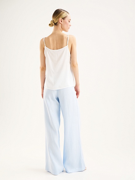 Брюки палаццо льняные с защипами - G022SZ0030MATHI_P Брюки жен. (VR003, 34)