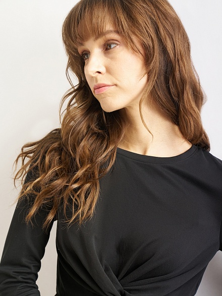 Лонгслив укороченный с драпировкой - G022SZ0110MERNO Футболка жен. (VR046, S)