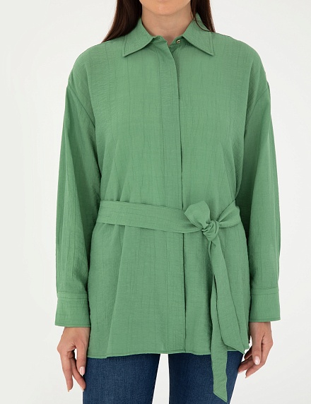 Рубашка из жатой ткани удлиненная - G022SZ0040NOVA Сорочка жен. (VR054, 40)