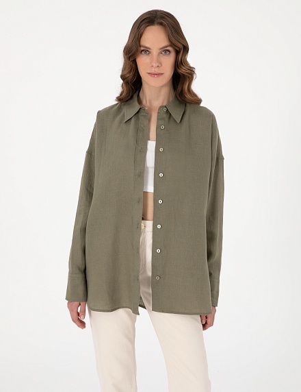 Рубашка льняная оверсайз - G022SZ0040KETO_G Сорочка жен. (VR027, 34)