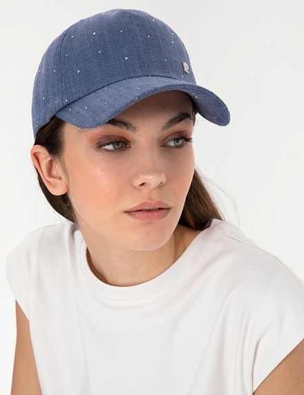 Бейсболка со стразами - A022SZ0640DENIMCAPIY25 Шапка жен. (VR028)