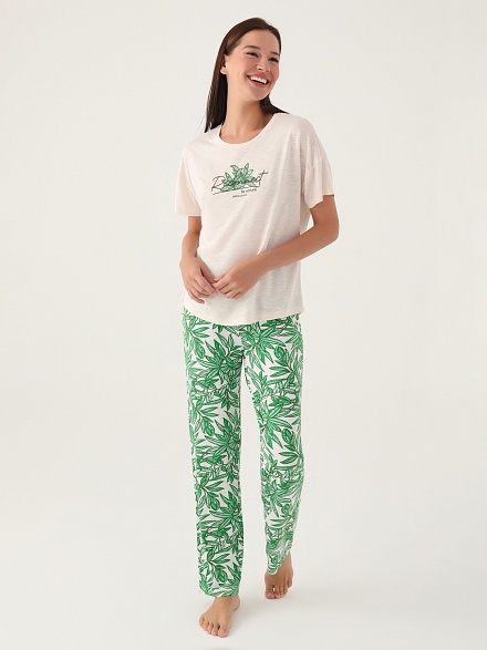 Пижама со штанами и футболкой - G022SZ0HFP028804_IY24 Костюм дом. жен. Бельевое изделие (VR011, S)