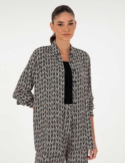 Рубашка с узором прямого кроя - G022SZ0040LONDI_G Сорочка жен. (VR046, 34)