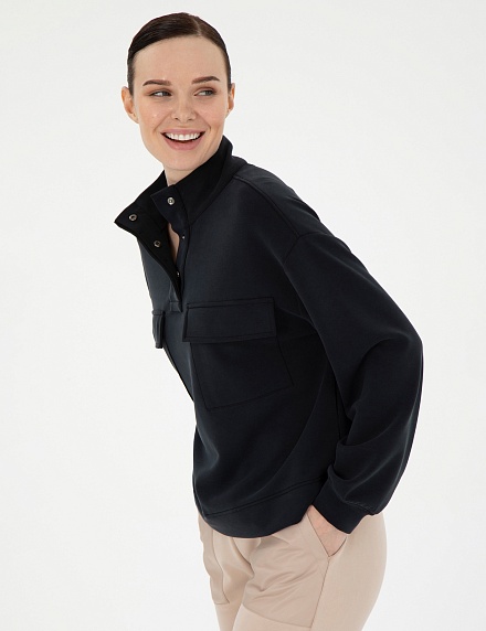 Толстовка с воротником на кнопках - 