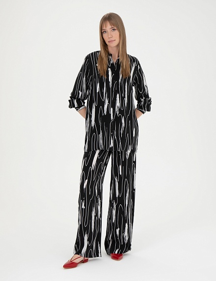 Брюки прямые с принтом - 