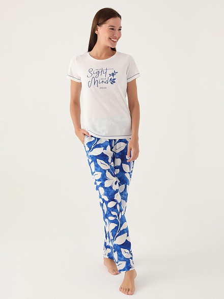 Пижама со штанами и футболкой - G022SZ0HFP028833_IY24 Костюм дом. жен. Бельевое изделие (VR071, S)