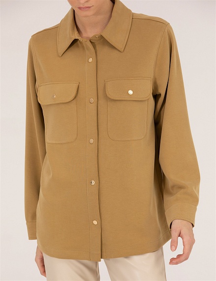 Рубашка с накладными карманами прямого кроя - G022SZ0820JUHA-C Толстовка жен. (VR235, S)