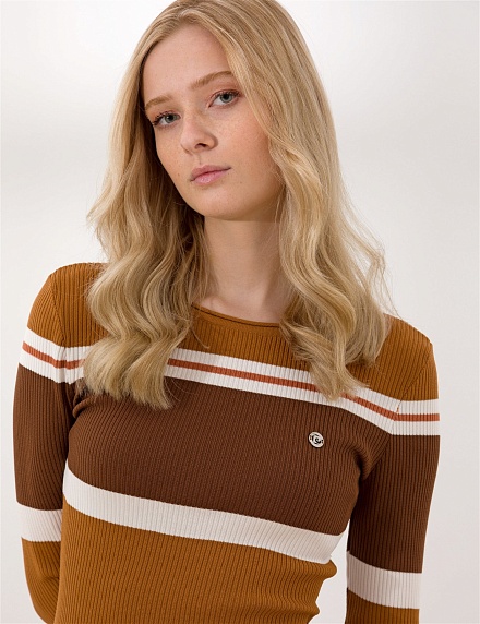 Платье трикотажное в полоску - G022SZ0TE0RIANO Платье жен. (VR139, M)