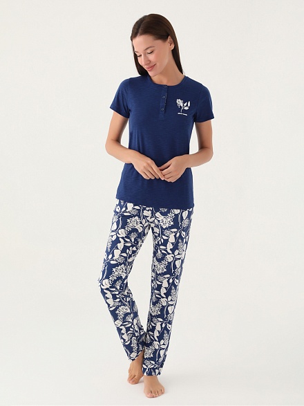 Пижама со штанами и футболкой - G022SZ0HFP028810_IY24 Костюм дом. жен. Бельевое изделие (VR033, XL)