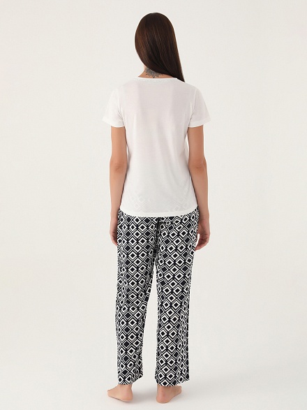 Пижама со штанами и футболкой - G022SZ0HFP028838_IY24 Костюм дом. жен. Бельевое изделие (VR071, S)