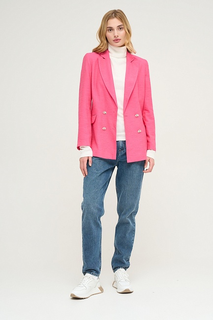 Пиджак двубортный из жатой ткани - G022SZ0020C-KRAF-R Пиджак жен. (VR023, 34)