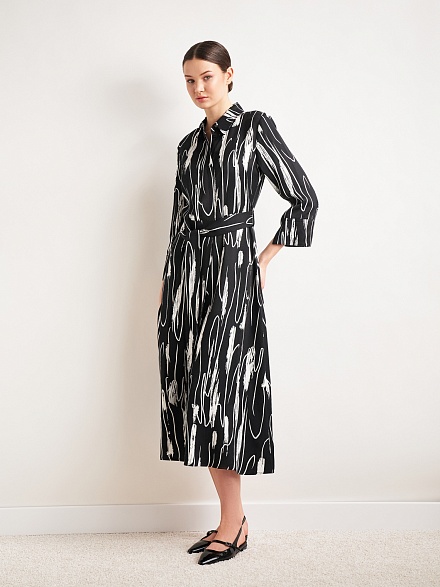 Платье миди с длинным рукавом - G022SZ0320NATSA Платье жен. (VR046, 36)