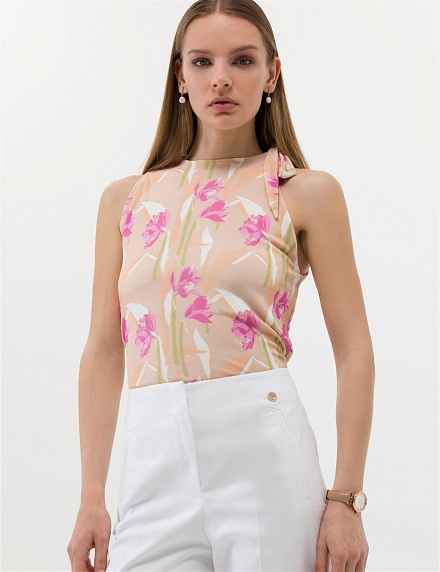 Топ с декоративным узлом - G022SZ0110PENDRA-B Футболка жен. (VR233, L)