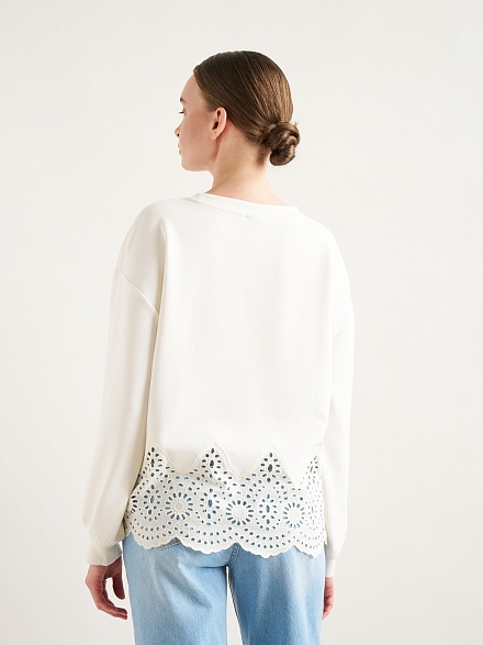 Свитшот с ажурной вышивкой - G022SZ0820VOLKA Толстовка жен. (VR019, XS)