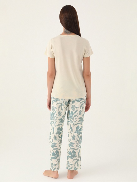 Пижама со штанами и футболкой - G022SZ0HFP028825_IY24 Костюм дом. жен. Бельевое изделие (VR019, S)