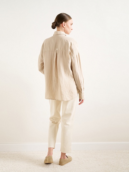 Рубашка из смеси льна и хлопка оверсайз - G022SZ0040KETO Сорочка жен. (VR085, 38)