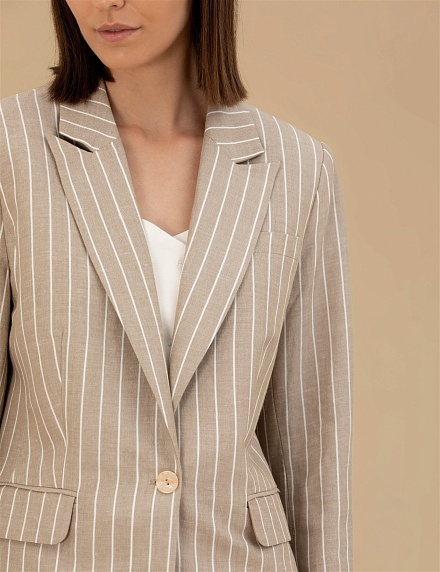 Пиджак в полоску с добавлением льна - G022SZ0020MARINO-C Пиджак жен. (VR011, 36)