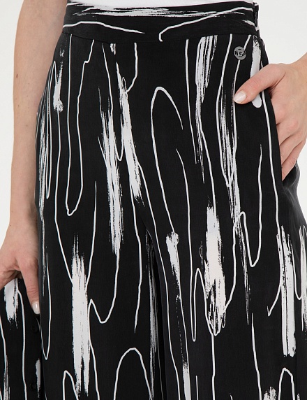 Брюки прямые с принтом - 