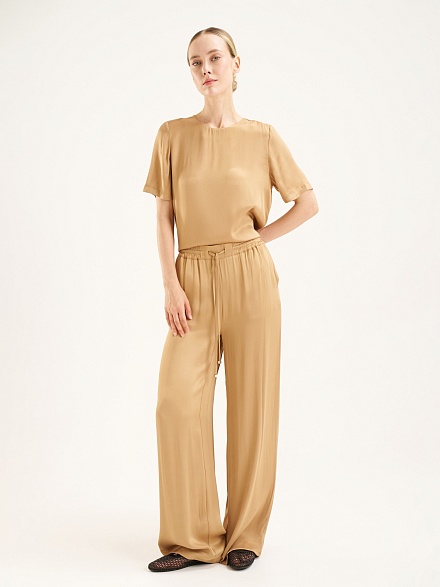 Брюки широкие на кулиске - G022SZ0780YUNA_P Брюки жен. (VR029, 32)
