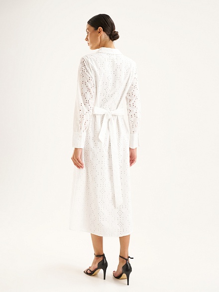 Платье-рубашка макси с перфорированным узором - G022SZ0320LOWEL Платье жен. (VR013, 34)