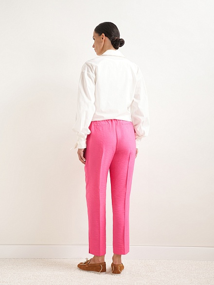 Брюки укороченные из жатой ткани - G022SZ0030P-KRAF-R Брюки жен. (VR023, 40)