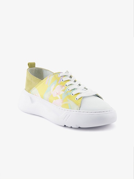 Кеды кожаные с цветочным принтом - S072SZ0330Y23CAREM-SPR Обувь жен. (VR232, 40)